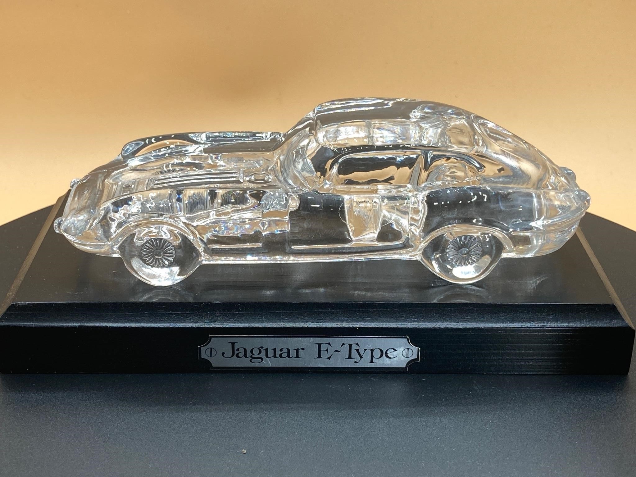 Crystal Glass Jaguar E-Type Paperweight