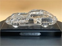 Crystal Glass Jaguar E-Type Paperweight