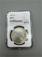 1922 NGC MS63 Silver Peace Dollar