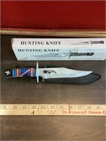 New 5 Inch Stainless Steel Hunting Knife w/ Case