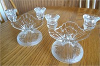 VINTAGE SET OF JEANETTE IRIS DOUBLE CANDLESTICKS