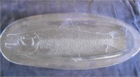 RARE LARGE GLASS SALMON FISH PLATTER