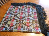 ANTIQUE FRINGED TABLE SCARF/PIANO SCARF