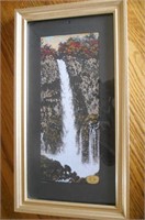 VINTAGE CHINESE TAPESTRY WATERFALL