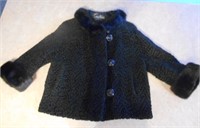 VINTAGE CURLY LAMB AND MINK 3/4 SLEEVE COAT