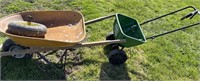 WHEELBARROW AND LAWN SEEDER