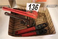 (2) Pipe Wrenches & (2) Adjustable Wrenches(Shop)