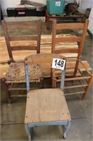 (3) Vintage Chairs (2 Need Seats)(Shop)