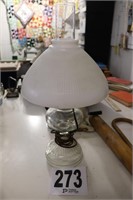 Electrified Oil Lamp with Glass Shade(Shed)