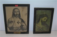 Pair of antique religious pictures