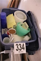 Tupperware & Miscellaneous in a Lidded Tote(Shed)