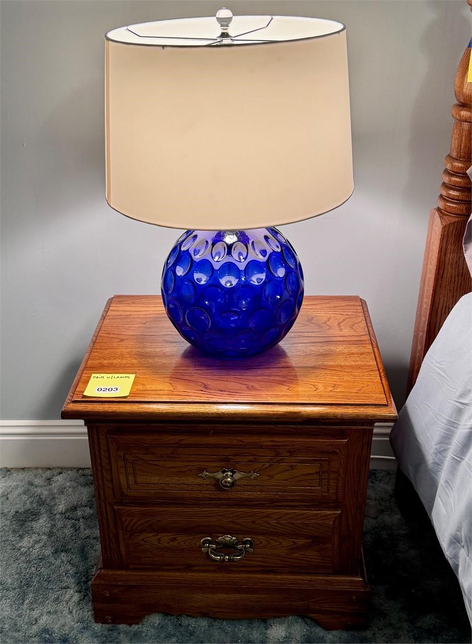 Cobalt "Crystal Ball" Lamps & Tables