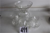 (14) Cups with Punch Bowl & Plastic