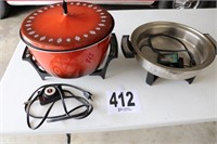 (1) Electric Skillet (No Lid) & (1) Pan with