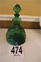 12" Tall Green Glass (Made in Italy)(Rm#1)