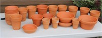 Terra Cotta Plant pots & Drip Trays 32 Pieces