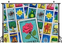 ($15) 5x3ft Loteria Cards Themed Backdrop M