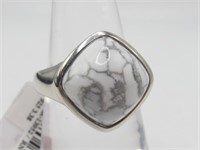 .925 Sterling Silver Howlite Ring