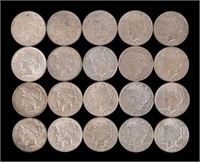 (20) U.S. Peace Silver Dollar Coins 1922-1926