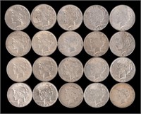 (20) U.S. Peace Silver Dollars 1922-1926