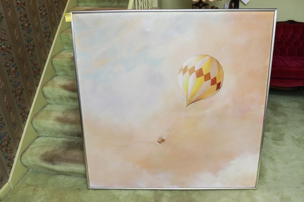 47"x47" Hot Air Balloon Painting on Canvas