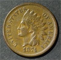 1874 INDIAN HEAD CENT VF