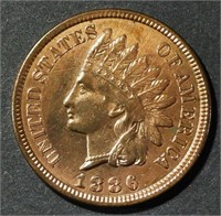 1886 T-2 INDIAN HEAD CENT XF