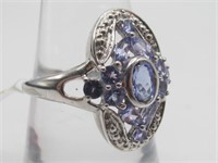 .925 Sterling Silver Tanzanite Fashion Ring