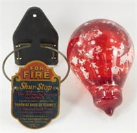 * Antique Shur Stop Blown Glass Fire Extinguisher