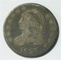 1827 CAPPED BUST DIME AG