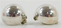 Vintage Sterling Silver Clip Earrings - Signed