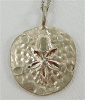 Sterling Silver Sand Dollar Pendant Necklace -
