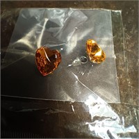 Golden Topaz Pierced Earrings