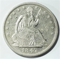 1847-O SEATED LIBERTY HALF VF