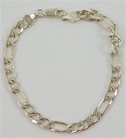 Sterling Silver Figaro Bracelet - 8”
