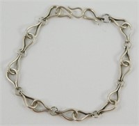 Sterling Silver Unique Link Bracelet /Anklet - 9"