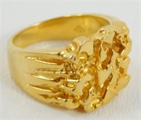 Vintage Gold Over Sterling Silver Nugget Ring -