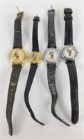 Lot of 4 Lorus and Seiko Mickey & Minnie Mouse