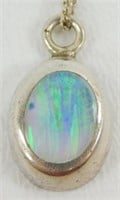 Vintage Sterling Silver Fire Opal Pendant
