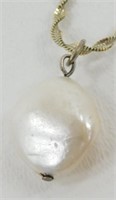 Sterling Silver Natural Baroque Pearl Pendant