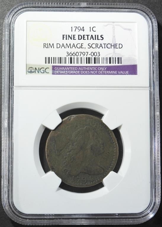 1794 FLOWING HAIR CENT NGC FINE DETAILS