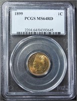 1899 INDIAN HEAD CENT PCGS MS-64 RD