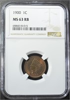 1900 INDIAN HEAD CENT NGC MS-63 BN