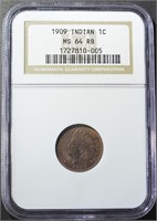 1909 INDIAN HEAD CENT NGC MS-64 RB