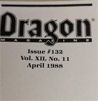 1988 April Dragon Magazine Ad&d. Missing Cover.
