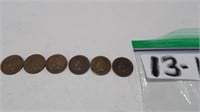 6) Indian Head Pennies 3) 1901, 2) 1903, 1) 1908