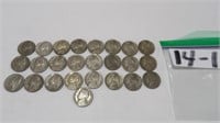 25) 1942 to 1945 Nickels, 15) P Mint, 7) S Mint,+
