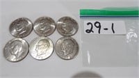 6) Eisenhower Silver Dollars 3) 1971 D Mint, +