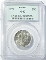 1927 STANDING LIBERTY QUARTER PCGS MS-62