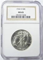 1944-D WALKING LIBERTY HALF NGC MS-64